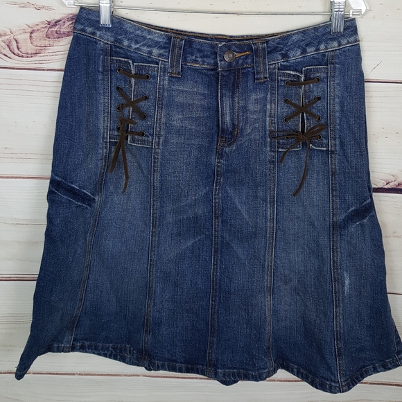 Rewind Dresses & Skirts - Rewind Leather Tassle Jeans Skirt 10